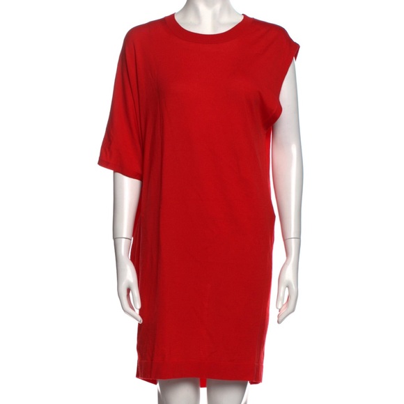 Balenciaga Sweater Dress Virgin Wool Valentine Red Mini - Picture 1 of 16